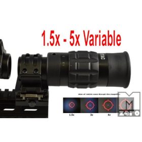   REDDOT NAGYÍTÓ 1,5X - 5X NAGYÍTÁS, QD SZERELÉK, GOMBNYOMÁSRA OLDALRA HAJLIK