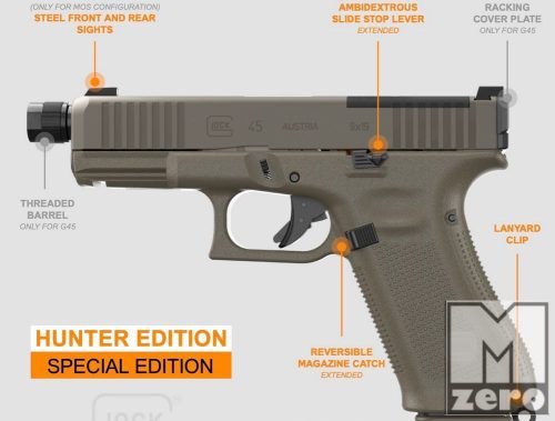 GLOCK 45 HUNTER EDITION MOS + MENETES CSŐ M13,5*1